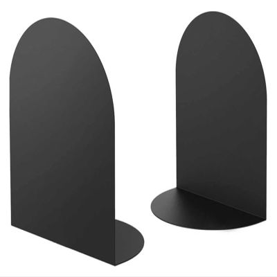 Book Ends 1 Pair Heavy Duty Metal Bookends Decorative Book Ends Office Stationery Holder Office Storage Book Stopper Desk Organzier Bookends for Shelves