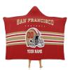 Custom San Francisco Hooded Blankets, Personalized Blanket Hoodie with Any Name and Number, Customized Football Style Wearable Flannel Blankets Gifts for Men Women Youth Fans view 1