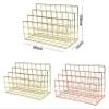 Book Ends Nordic Style Golden Bookshelf Office Desktop Rose Gold Metal Book Block Three Layer Desktop Magazine Shelf Book Holder Bookends for Shelves view 2