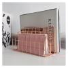 Book Ends Nordic Style Golden Bookshelf Office Desktop Rose Gold Metal Book Block Three Layer Desktop Magazine Shelf Book Holder Bookends for Shelves view 4