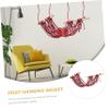 Ciieeo Basket Organizer for Fruit Veggies Hanging Hammock Red Woven Net Kitchen Storage Extend Freshness view 3