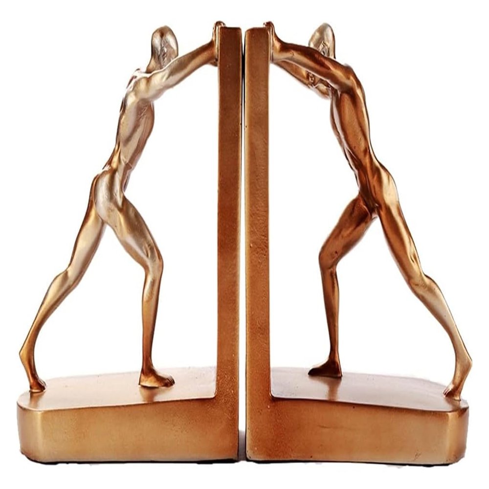 Book Ends Bookends Retro Character Statue Bookend Bookshelf Simulation Book Non-Slip Book Ends Office Room Cafe Decoration Book Stoppers Bookends for Shelves