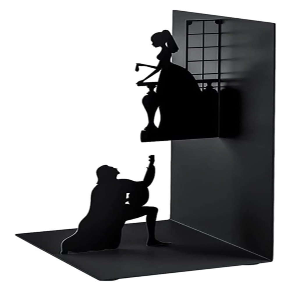Book Ends Iron Bookends Reading Bookshelf Retro Characters Non-Slip Bookends Bookshelf Office Desk Desktop Bookends for Shelves