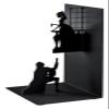 Book Ends Iron Bookends Reading Bookshelf Retro Characters Non-Slip Bookends Bookshelf Office Desk Desktop Bookends for Shelves view 1