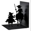 Book Ends Iron Bookends Reading Bookshelf Retro Characters Non-Slip Bookends Bookshelf Office Desk Desktop Bookends for Shelves view 4