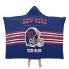 Custom New York Hooded Blankets, Personalized Blanket Hoodie with Any Name and Number, Customized Football Style Wearable Flannel Blankets Gifts for Men Women Youth Fans view 1