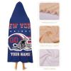 Custom New York Hooded Blankets, Personalized Blanket Hoodie with Any Name and Number, Customized Football Style Wearable Flannel Blankets Gifts for Men Women Youth Fans view 3