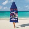 Custom New York Hooded Blankets, Personalized Blanket Hoodie with Any Name and Number, Customized Football Style Wearable Flannel Blankets Gifts for Men Women Youth Fans view 4