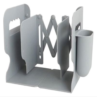 Book Ends Bookends Telescopic Book Stand Simple Storage Baffle Book Clip Book by Book Desktop Student Dormitory with Pen Holder Non-Skid Bookend