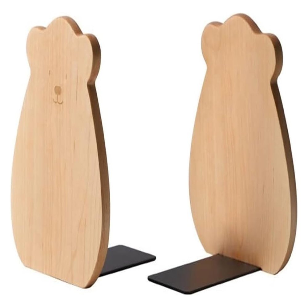 Book Ends Animal Bear Modeling Bookends Metal Iron Decorative Bookshelf Book Ends Heavy Duty Bookend Desktop Organize Book Stand for Office BedBookends for Shelves