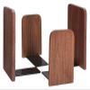 Book Ends Walnut Bookends Wooden Bookend Desktop Storage Box Book Clip Thickened Book Stand, Office Desk for Shelves, Pack of 2 Pairs Bookends for Shelves view 1