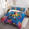 XYNHML 3D Octopus Comforter Set Twin Size 3Pcs Nautical Ocean Bedding Set Seaweed Quilt Bed Set for Boys Girls with 1 Comforter and 2 Pillowcases view 2