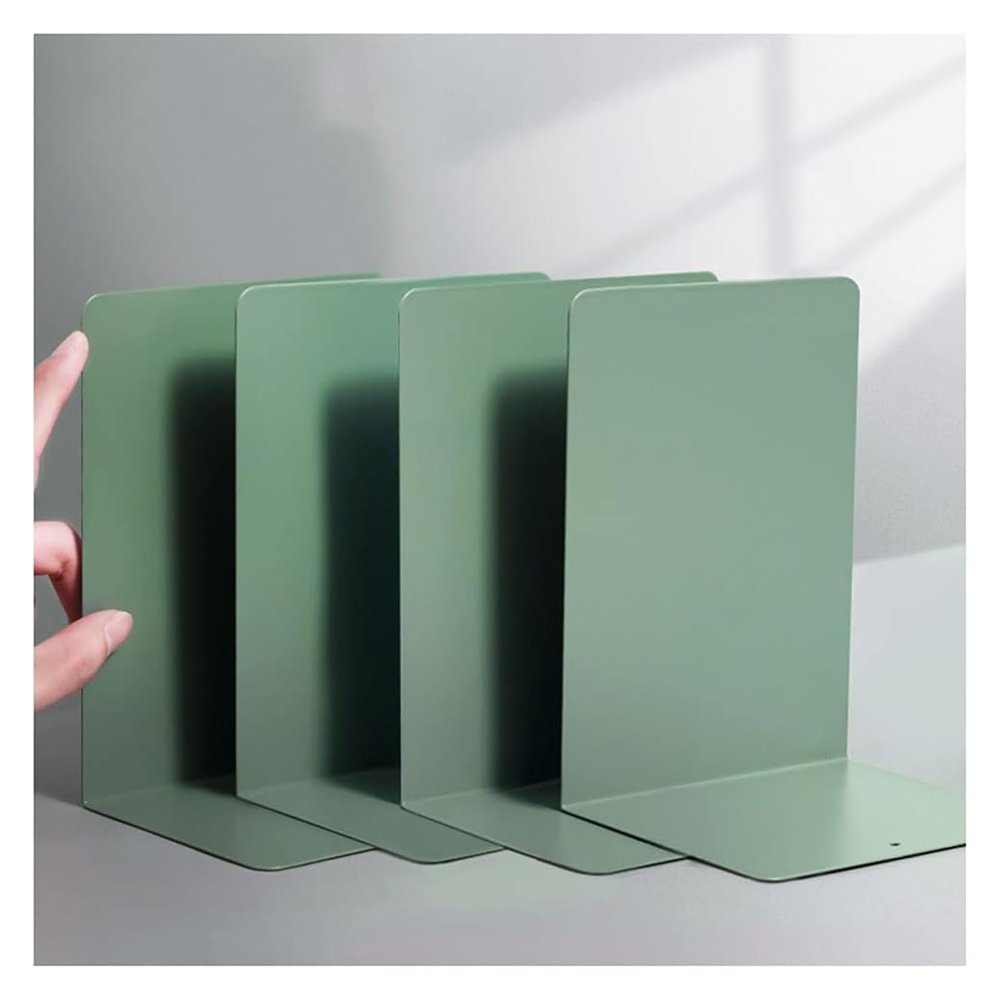 Book Ends Desktop L-Shaped Bookends Anti-Moving Metal Bookend Office BedDecoration Book Ends 13.41017.5cm Bookends for Shelves