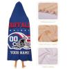 Custom Buffalo Hooded Blankets, Personalized Blanket Hoodie with Any Name and Number, Customized Football Style Wearable Flannel Blankets Gifts for Men Women Youth Fans view 3