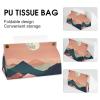 Mountains Moon Tissue Box Cover, PU Leather Rectangular Tissue Box Case Organizer Holder Vanity Dresser Night Stand Table Countertop Home Office Car 7.7X4.7X4.3'' view 4