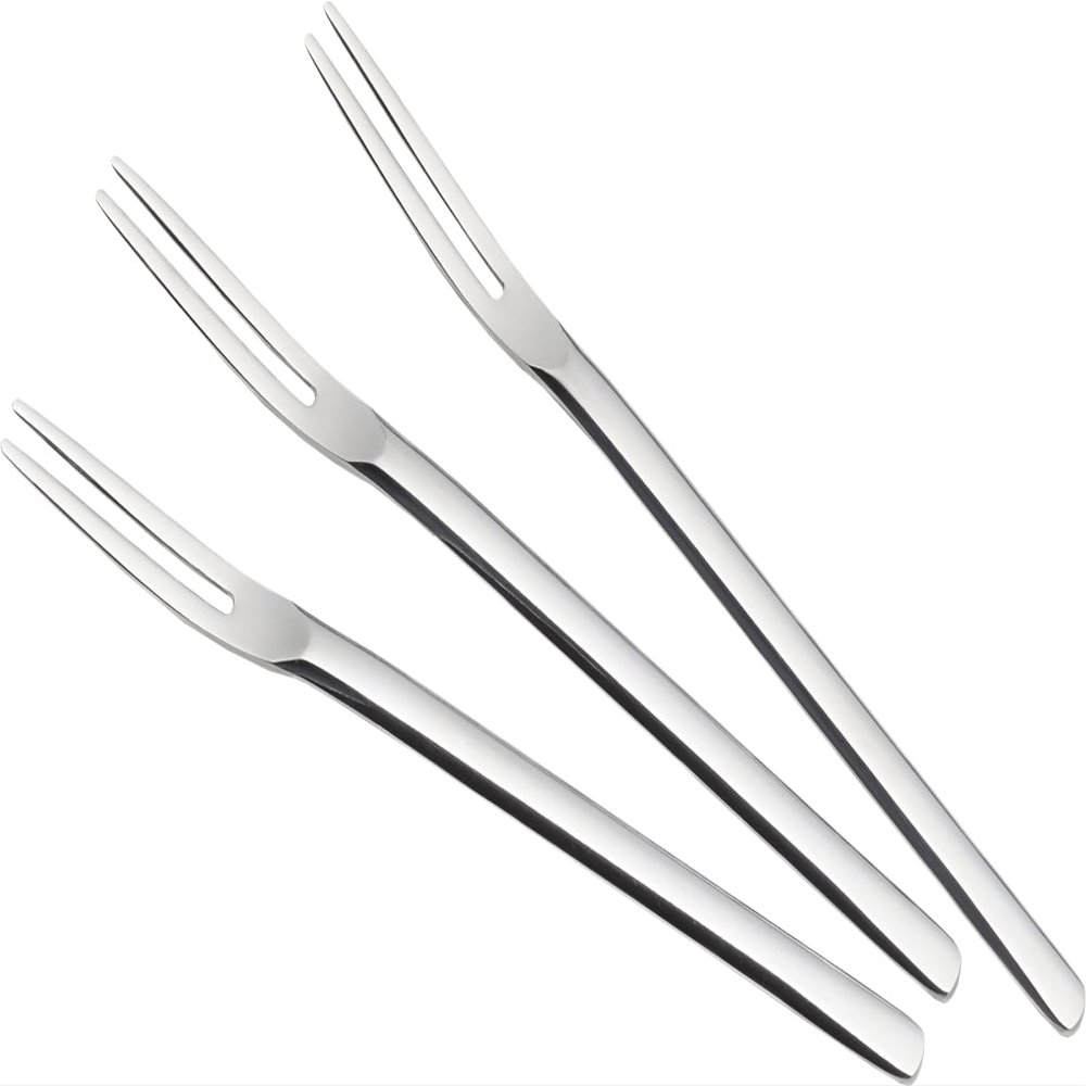 Yoshikawa 3072090 Oval Cut Sweets Fork, Set of 3