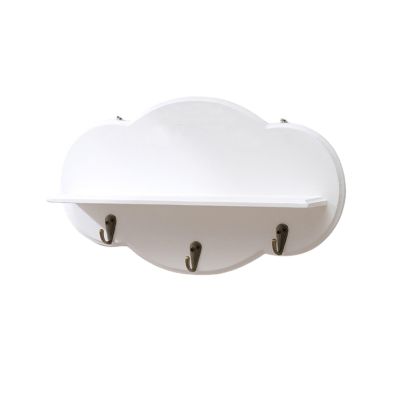 ALLC Floating Shelves for Wall Storage Shelves with Hooks Solid Wood Shelf Wall Shelves Cloud Shape Floating Shelves Wall Mounted for Living Room Bedroom Bathroom (Color : C, Size : O)