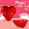 A1U Red Valentine Heart-Shaped Deep Bowls, Themed-Party Multi-Use Storage Organizer Canisters Gift Stuff Favor Stackable Reusable Plastic Home Kitchen Dinnerware Serveware Decorations, 1 ct. view 2