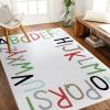 Topotdor Rainbow Kids Play Rug Alphabet Nursery Area Rug Extra Large Soft Crawling Play Mat for Children Toddlers Bedroom (47x70 inch,Multi Color) view 1