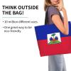 ROSIHODE Cute Haiti Flag Large Tote Bag For Women Reusable Grocery Bag Haitian Shopping Bag for Travel Work Beach Gym view 2