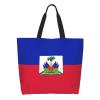 ROSIHODE Cute Haiti Flag Large Tote Bag For Women Reusable Grocery Bag Haitian Shopping Bag for Travel Work Beach Gym view 3