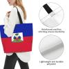 ROSIHODE Cute Haiti Flag Large Tote Bag For Women Reusable Grocery Bag Haitian Shopping Bag for Travel Work Beach Gym view 4
