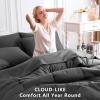 CozyLux Twin Comforter Set with Sheets Dark Grey, 5 Pieces Bed in a Bag, Dark Gray Comforter Twin Size, All Season Bedding Set with Stitch Quilted Comforter, Flat Sheet, Fitted Sheet, Pillowcases view 4