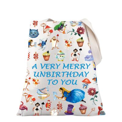 PLITI Princess Movie Inspired Tote bag Princess Fans Gift A Very Merry Unbirthday To You Handbag For Fairy tales Lover (Merry Unbirthday TG)