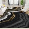 ARRAMU Black and Gold Marble Texture Area Rugs 4x5 Gradient Layer Bright Luxurious Boys Rugs for Bedroom, Kids Room Rug Soft Fuzzy Washable for Living Room Game Room Coffee Table view 1