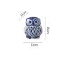 DECRZPB Handcrafted Ceramic Blue and White Porcelain Owl Sculpture Animal Ornament Hotel Home Decor Office Wedding Gift view 2