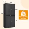 STANI Metal Garage Storage Cabinets with Drawer, 4 Doors Tool Storage Cabinet with 2 Adjustable Shelves, 71"-Lock Steel Locking Cabinet for Garage Utility Room Home Office (Black, 0 Wheel-71 H) view 3