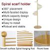 ZXSYYDS Spiral Clothing Rack for Scarf Display, Metal Scarf Rack, Silk Scarves Hanging Rack,Garment Rack Hanger For Shawl Hijab Silk Pants,Freestanding Design,Gold-150cm view 2