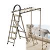 Clothes Drying Rack Foldable With Ladder Laundry Racks For Drying Clothes,Space Saving Laundry and Drying Rack,Freestanding Washing Machine Organizer for Bathroom, Apartment and Laundry Room ( Color : view 1