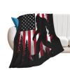 Bigfoot and American Flag Flannel Fleece Throw Blanket Soft Cozy Plush Bed Blanket for Couch Sofa Bedroom 60"x80" view 1