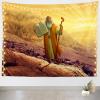CORFOTO 70x47 Inch Fabric Moses Holding Ten Commandments Tablets Tapestry Moses in Mount Wall Hanging Israel Bible Story Tapestry for Bedroom Aesthetic Living Room College Dorm Decor view 2