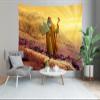 CORFOTO 70x47 Inch Fabric Moses Holding Ten Commandments Tablets Tapestry Moses in Mount Wall Hanging Israel Bible Story Tapestry for Bedroom Aesthetic Living Room College Dorm Decor view 4