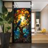 SOPIYRIO Fun Bird Stained Glass Window Film Fantasy Tree Blue Animals Privacy Window Film Non-Adhesive Glass Film Decorative Static Cling Film for Home Office 23.6Wx35.4L inch view 4