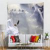 CORFOTO 140x117 Inch Fabric Jewish Man Blowing Shofar Horn Tapestry White Tallit Man Rosh Hashanah White Cloud Wall Hanging Judaism New Year Jew Tapestry for Bedroom Living Room College Dorm Decor view 3