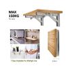 OLGyn Stainless Steel Floating Shelf for Wall Multifunctional Folding Table Kitchen Bracket Bathroom Stand Bedroom Support Hardware (Color : 2PCS Black 8 inch) view 3