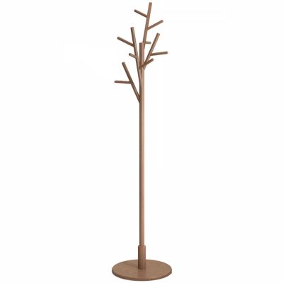 DECORN Coat Rack Freestanding Wood Tree Rack with 8 Hooks and Stable Round Base, Creative Design Tree Branch-look, Coat Tree Clothes Hanger Stand for Entryway, Hallway, Bedroom,Walnut