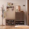DECORN Coat Rack Freestanding Wood Tree Rack with 8 Hooks and Stable Round Base, Creative Design Tree Branch-look, Coat Tree Clothes Hanger Stand for Entryway, Hallway, Bedroom,Walnut view 2