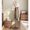 DECORN Coat Rack Freestanding Wood Tree Rack with 8 Hooks and Stable Round Base, Creative Design Tree Branch-look, Coat Tree Clothes Hanger Stand for Entryway, Hallway, Bedroom,Walnut view 4