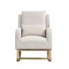 Fulvari Rocking Chair Nursery, Upholstered Accent Rocker Glider Chair for Nursery, Modern Rocker Chair with Armchair Rocking Chair Indoor for Living Room, Bedroom and Playroom Beige One Size view 1