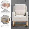 Fulvari Rocking Chair Nursery, Upholstered Accent Rocker Glider Chair for Nursery, Modern Rocker Chair with Armchair Rocking Chair Indoor for Living Room, Bedroom and Playroom Beige One Size view 3