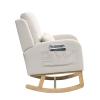 Fulvari Rocking Chair Nursery, Upholstered Accent Rocker Glider Chair for Nursery, Modern Rocker Chair with Armchair Rocking Chair Indoor for Living Room, Bedroom and Playroom Beige One Size view 4