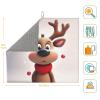 Dish Drying Mat for Kitchen Counter, Absorbent Microfiber Drainer Mats, Non-slip Kitchen Draining Mat for Coffee Machine Dish Rack Pad 18"x16" Cute Xmas Reindeer Dish Drainer Pad view 2