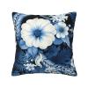 Blue and white floral pattern Print Throw Pillow Cover Decorative Throw Pillow Covers Soft Couch Pillowcase Square Cushion Case Farmhouse Pillow Covers For Sofa Bedroom Living Room Home Decor 16"x16" view 1