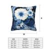 Blue and white floral pattern Print Throw Pillow Cover Decorative Throw Pillow Covers Soft Couch Pillowcase Square Cushion Case Farmhouse Pillow Covers For Sofa Bedroom Living Room Home Decor 16"x16" view 3