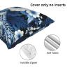 Blue and white floral pattern Print Throw Pillow Cover Decorative Throw Pillow Covers Soft Couch Pillowcase Square Cushion Case Farmhouse Pillow Covers For Sofa Bedroom Living Room Home Decor 16"x16" view 4