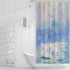 FLLIEEPUO Seaside Landscape Shower Curtain Monet Impressionist Blue Bathroom Curtains with Hooks Waterproof Soft Bath Curtain Liner 78Wx78L(in), Yellow view 3